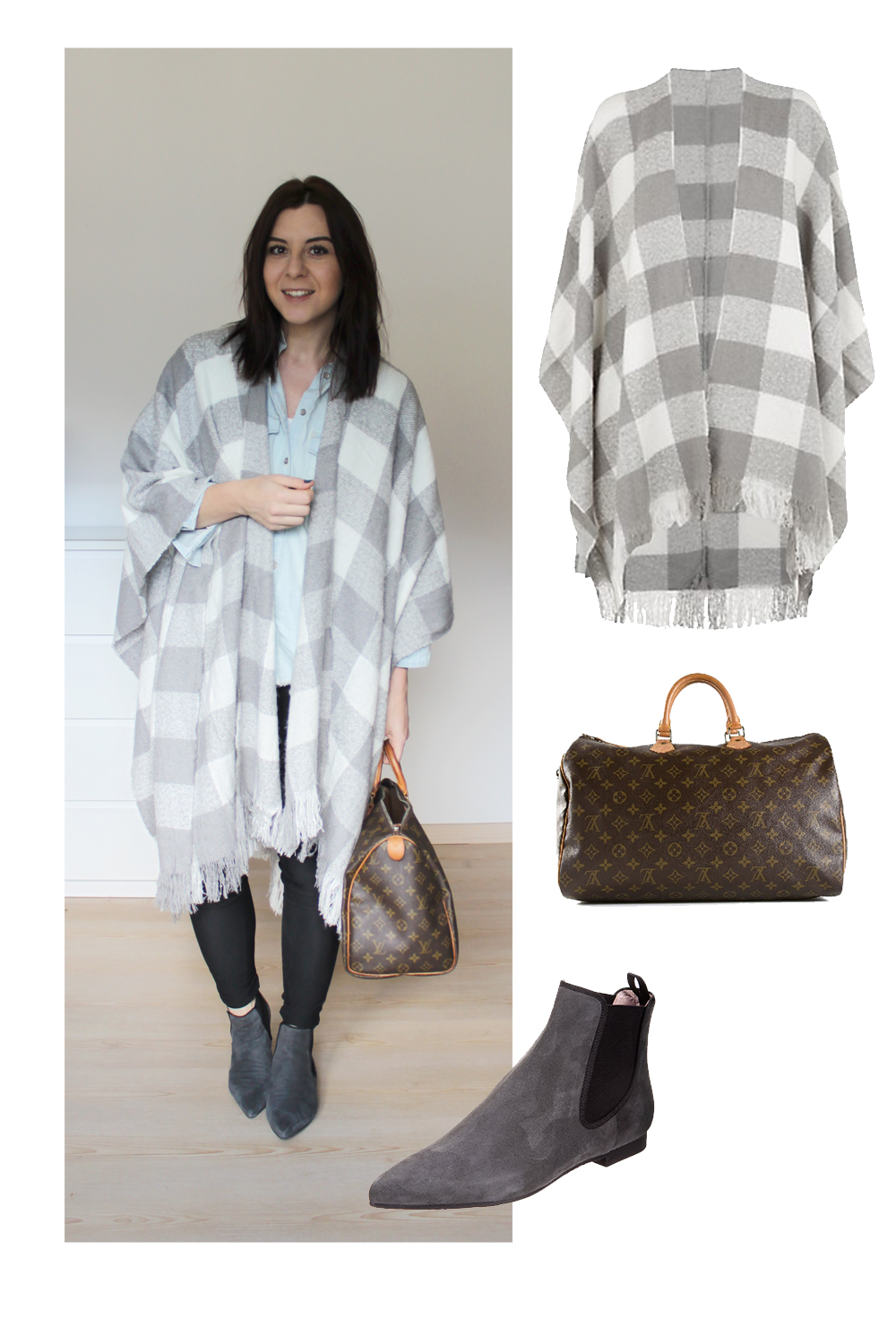 whoismocca, blogger tirol, weekly wardrobe review, everyday look, outfits arbeit, new look, cape poncho, louis vuitton speedy 40, 