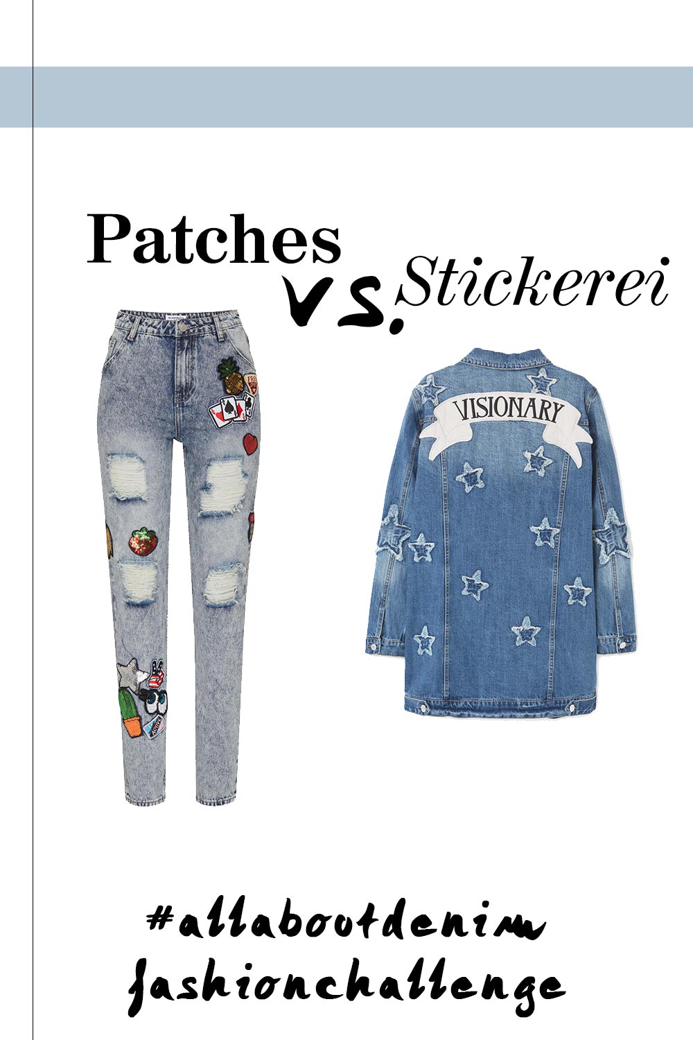 Fashion Challenge März, all about denim, patches, stickerei, blogger outfits, blogparade, Fashion Blogger Battle, Modeblog, whoismocca.com