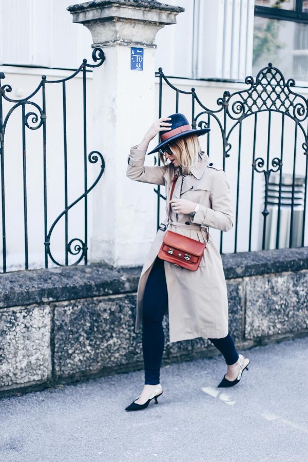 casual chic style und outfit mit J'Adior Pumps, Proenza Schouler PS11 Tasche, Trenchcoat und Skinny Jeans, Fashion Blog, Outfit Blog, Modeblog, Streetstyle 2017, www.whoismocca.com
