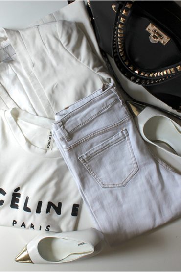 Outfit: Komplettlook in weiß Outfit: Komplettlook in weiß