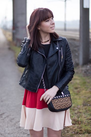 Frühlings Outfit mit Choies Kleid und Zara Lederjacke Frühlings Outfit mit Choies Kleid und Zara Lederjacke