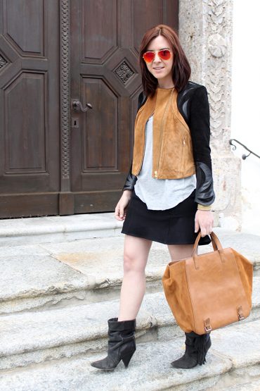 Outfit: Lederjacke von H&M Trend und Isabel Marant pour H&M Boots Outfit: Lederjacke von H&M Trend und Isabel Marant pour H&M Boots