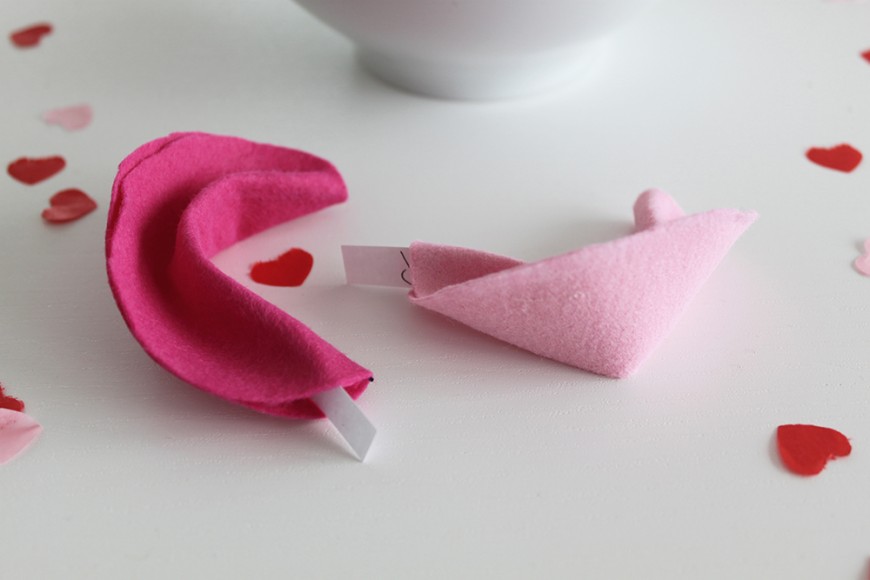 Valentinstag DIY Geschenk - Glückskekse aus Filz