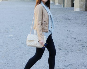 Lederjacke von Orsay, Blazer von Oasis und Chanel Lederjacke von Orsay, Blazer von Oasis und Chanel