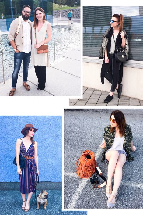 Weekly Wardrobe Review: BCBG Kleid, flared Jeans, Plateau Sneaker, Beuteltasche mit Fransen Weekly Wardrobe Review: BCBG Kleid, flared Jeans, Plateau Sneaker, Beuteltasche mit Fransen