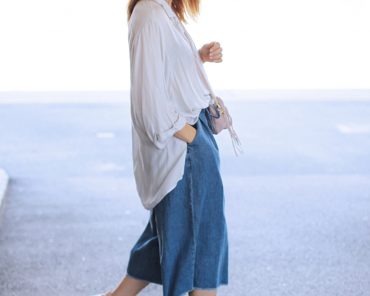 Streetstyle mit Denim Culotte, Chloé Susanna Boots und Sisley Bluse in Innsbruck Streetstyle mit Denim Culotte, Chloé Susanna Boots und Sisley Bluse in Innsbruck