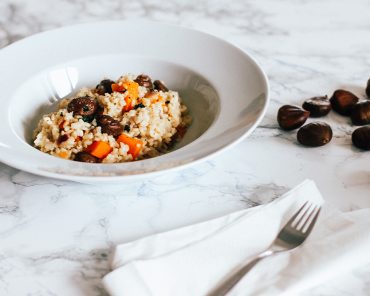 veganes Maronen Risotto mit Kürbis veganes Maronen Risotto mit Kürbis