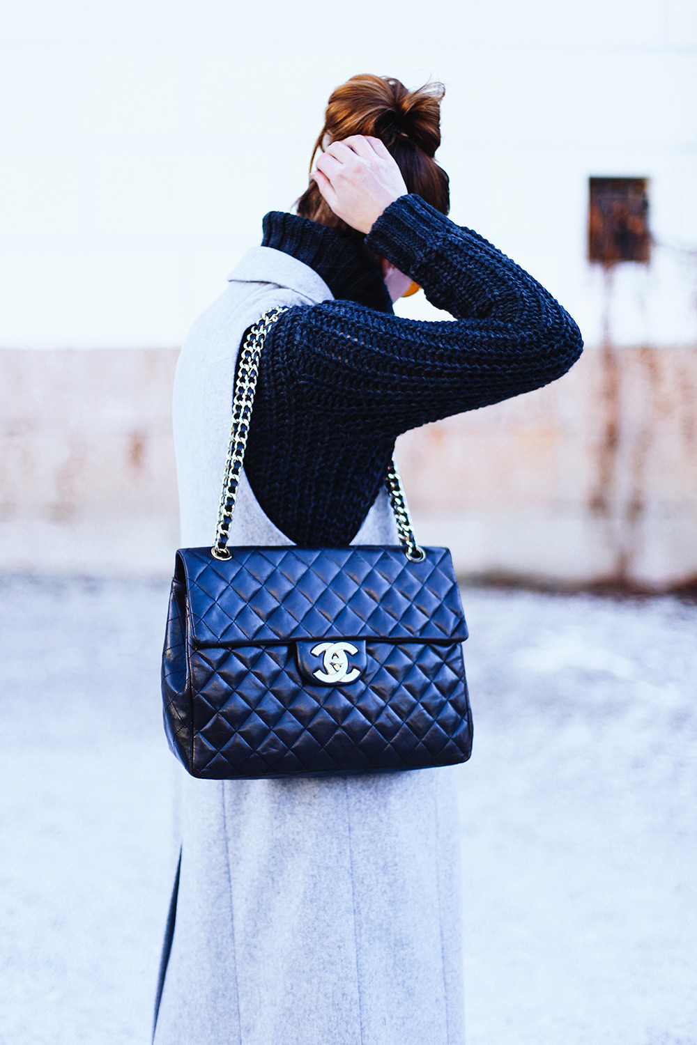 Outfit with Vintage Chanel Jumbo Flap Bag - Lollipuff