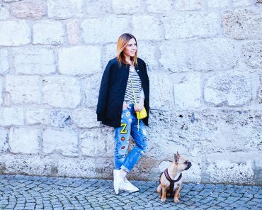 Patched-up jeans from Zoe Karssen and Bomber jacket from Iriedaily Patched-up jeans from Zoe Karssen and Bomber jacket from Iriedaily