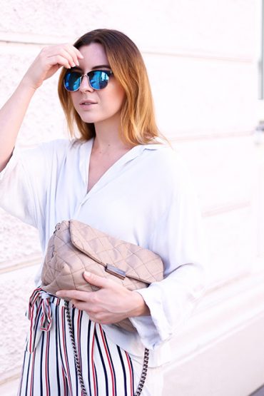 Striped Culottes and Sneakers Striped Culottes and Sneakers