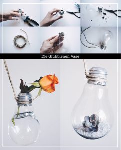 Gluehbirnen Vase Diy Mit Pflanzen Pinterest Anleitung