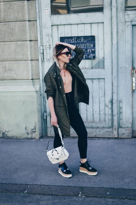 Casual und Chic: Mein Parka Outfit mit Stella McCartney Plateauschuhen Casual und Chic: Mein Parka Outfit mit Stella McCartney Plateauschuhen