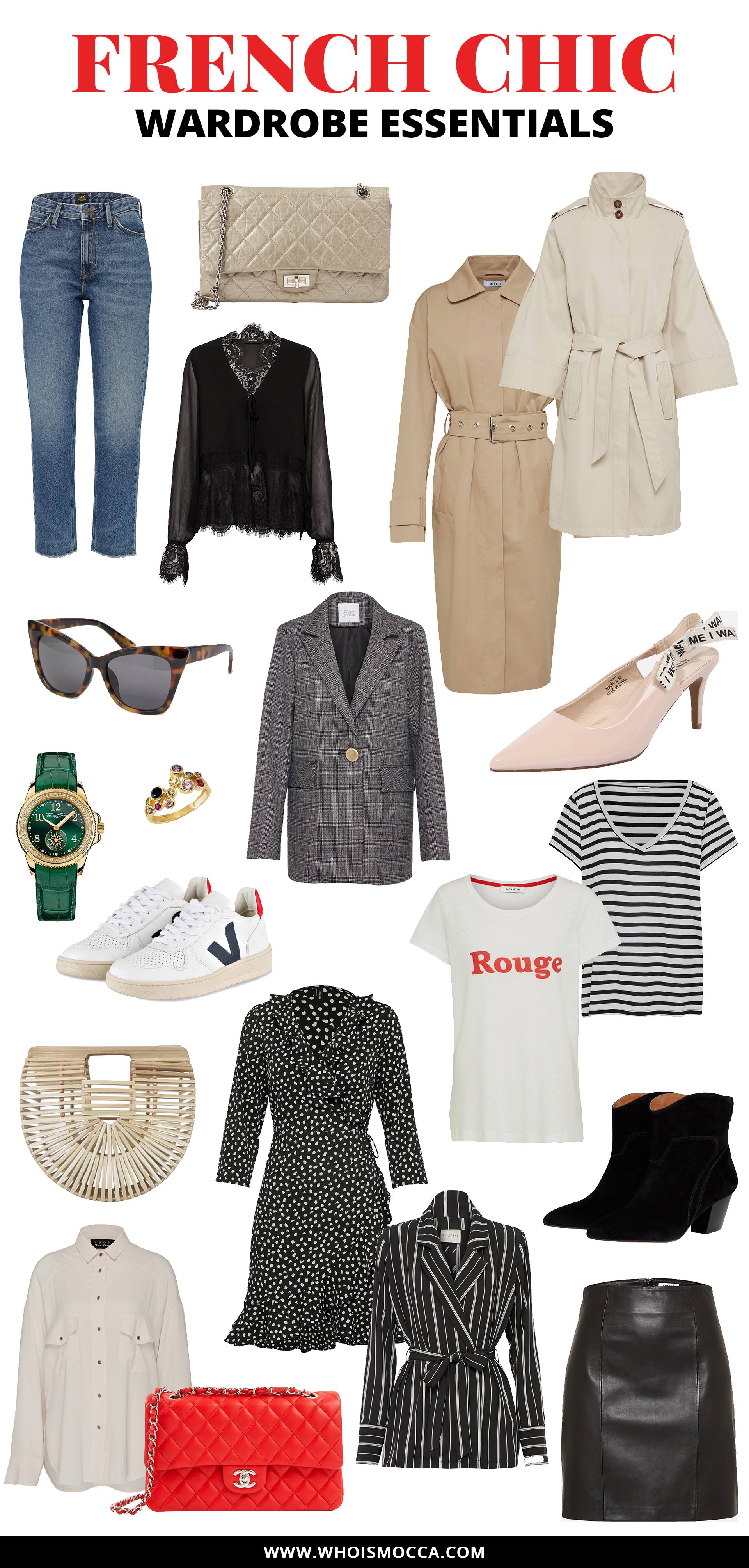 French Chic Capsule Wardrobe Essentials, französische Mode, Parisian Style Tipps, French Chic Outfits, Online Shops für französische Mode, Mode Tipps, Style Guide, www.whoismocca.com