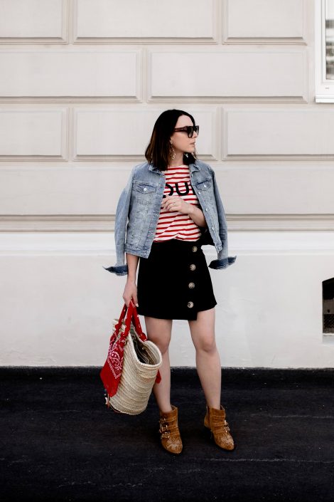 So kombiniere ich meine Jeansjacke mit Streifenshirt und Button Down Rock! So kombiniere ich meine Jeansjacke mit Streifenshirt und Button Down Rock!