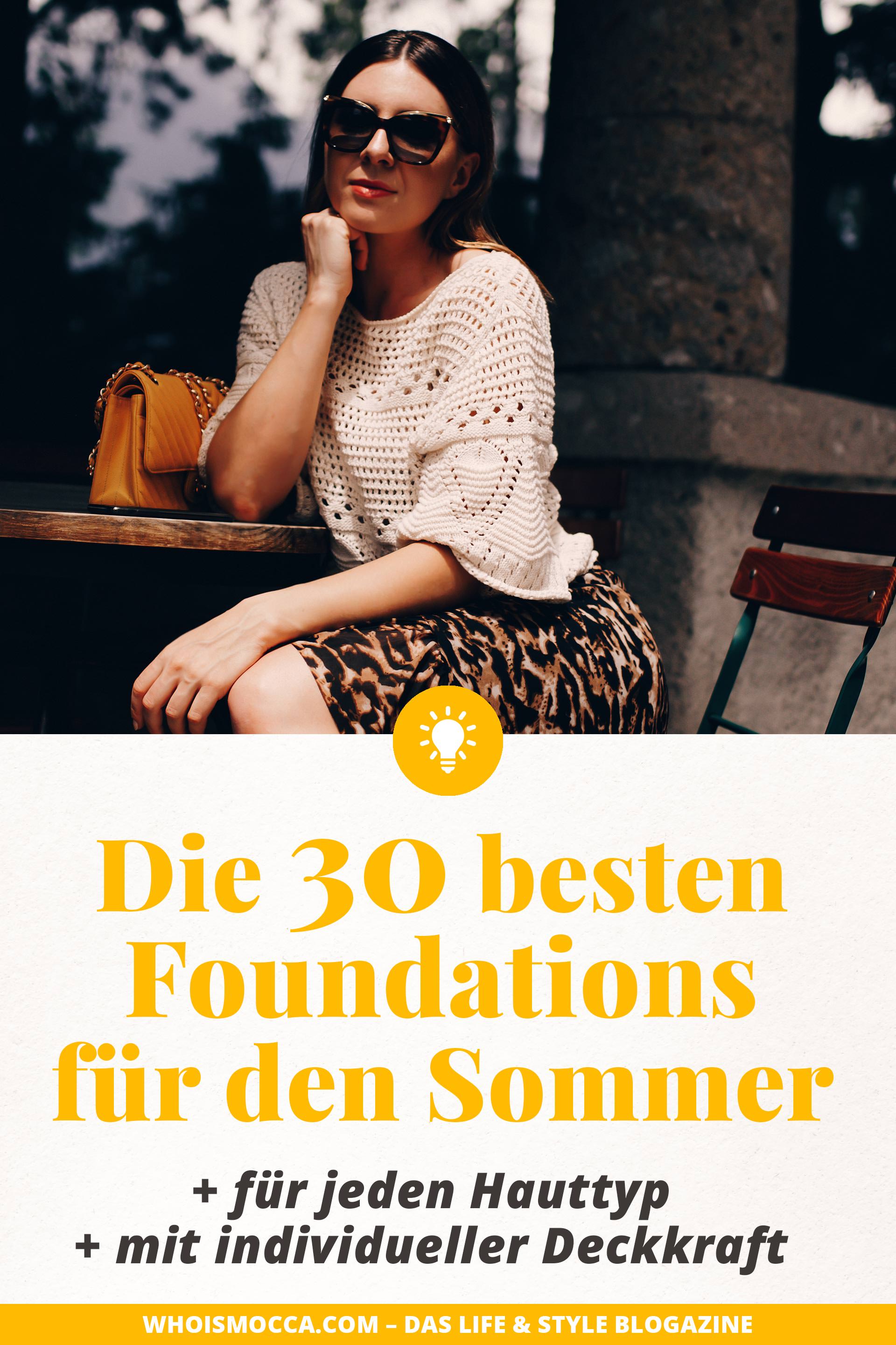 Das sind die 30 besten Foundations für den Sommer mit Lichtschutzfaktor. Am Beauty Blog zeige ich dir leichtes Makeup für den Sommer, gute Foundations mit Glow Effekt, Sommer-Foundation mit LSF sowie Makeup mit Sonnenschutz. Aber auch ölfreie und mattierende Foundations, CC und BB Creams mit Sonnenschutz habe ich als Beauty Bloggerin unter die Lupe genommen. www.whoismocca.com #sommermakeup #sommerfoundation #beautyblogger