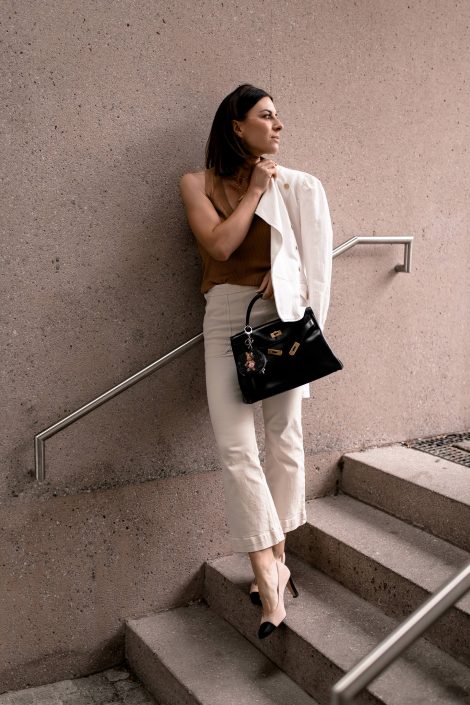 Mein Sommer Outfit fürs Büro mit Culotte, Chanella Pumps und Henkeltasche Mein Sommer Outfit fürs Büro mit Culotte, Chanella Pumps und Henkeltasche