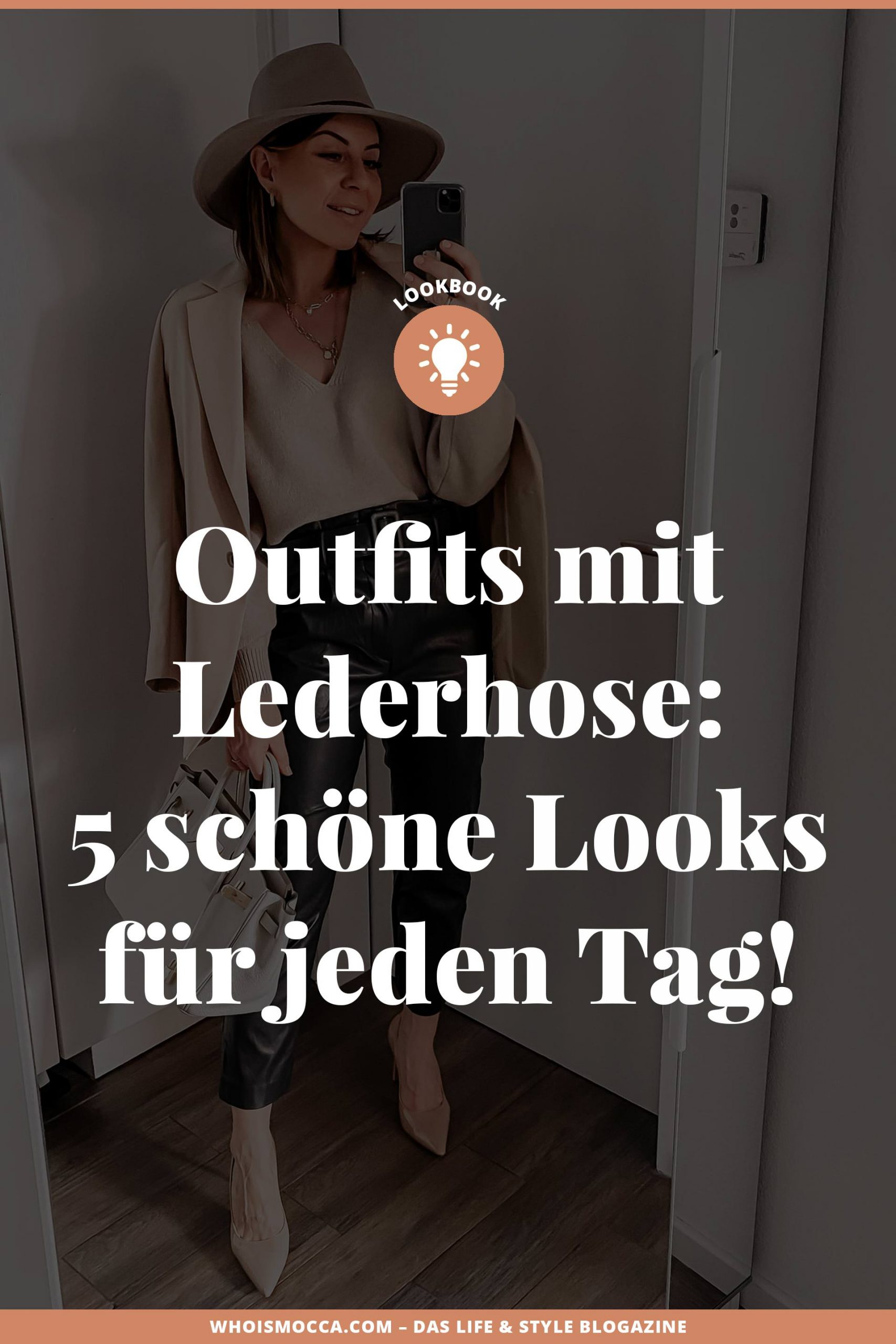 5 Outfits mit Lederhose gibt es am Modeblog zu entdecken. Ich zeige dir, wie gut sich verschiedene Lederhosen im Alltag kombinieren lassen und wie du gut gestylt in den Frühling startest. www.whoismocca.com #lederhose #lookbook #outfits #frühlingsoutfit