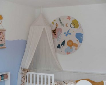 einfache Wandgestaltung: eine runde Kinderzimmer-Tapete einfache Wandgestaltung: eine runde Kinderzimmer-Tapete