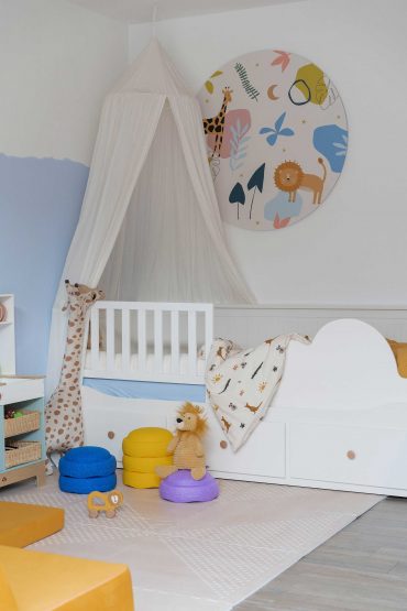 einfache Wandgestaltung: eine runde Kinderzimmer-Tapete einfache Wandgestaltung: eine runde Kinderzimmer-Tapete