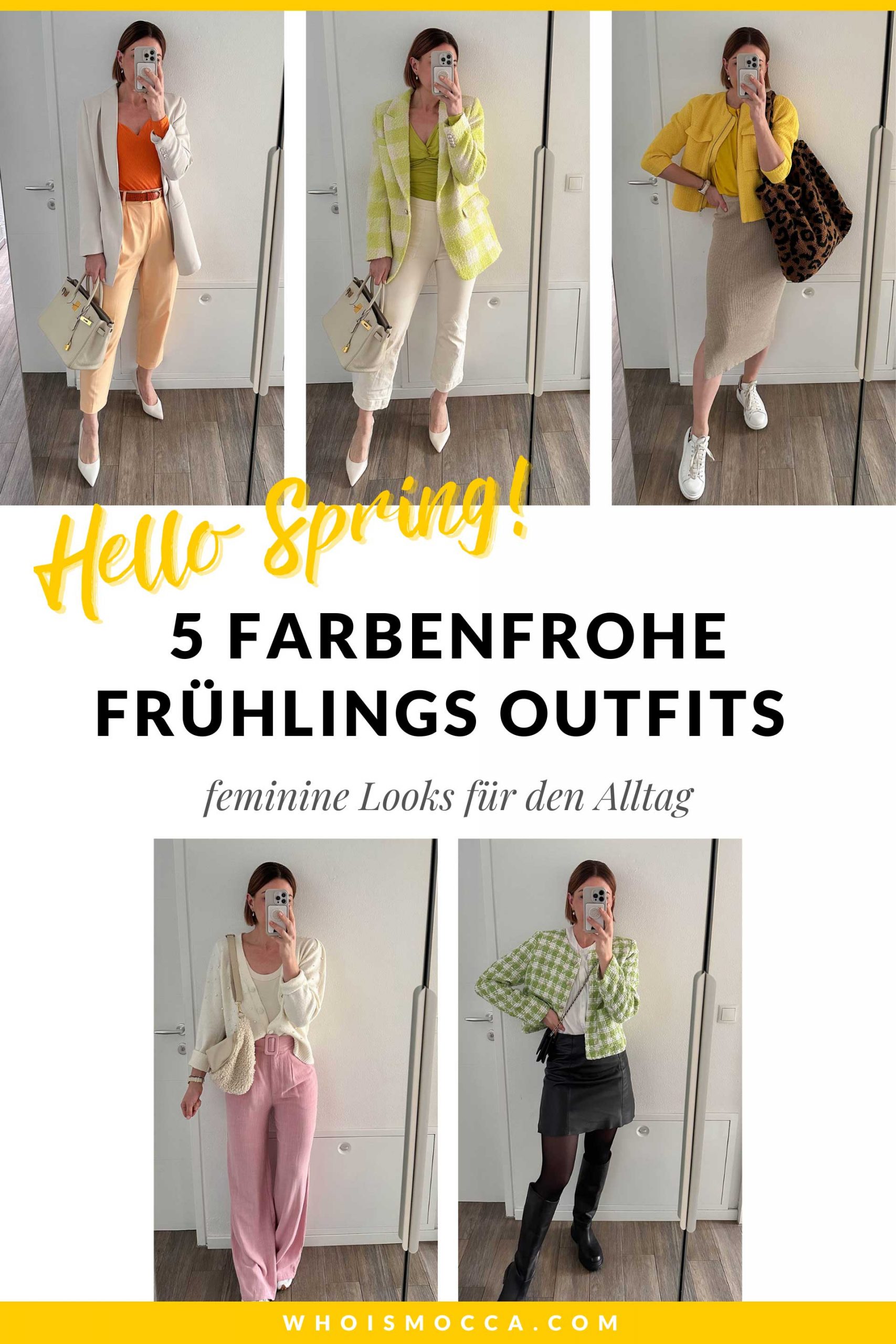 5 Frühlingsoutfits mit Farbe und Styling-Tipps mit aktuellen Modetrends zeige ich dir am Modeblog aus Österreich.