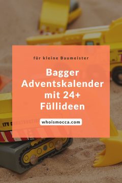 DIY: Ein Bagger Adventskalender für Baustellen Fans (24 Füllideen)